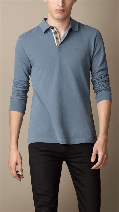 long sleeve burberry t shirt mens|burberry long sleeve polo men's.